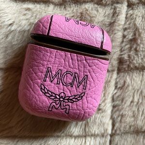Pink MCM Airpod Case